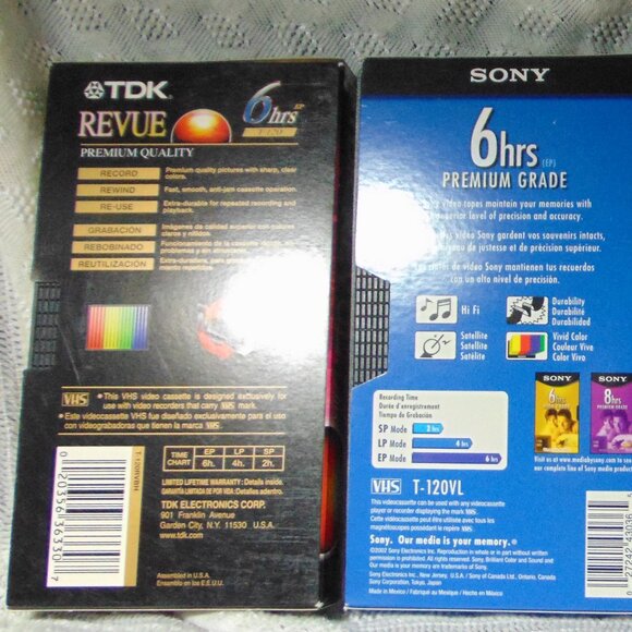 Vintage VHS Videocassette Tapes, 6 hours, Blank, Sony & TDK, Four tapes - Picture 5 of 5